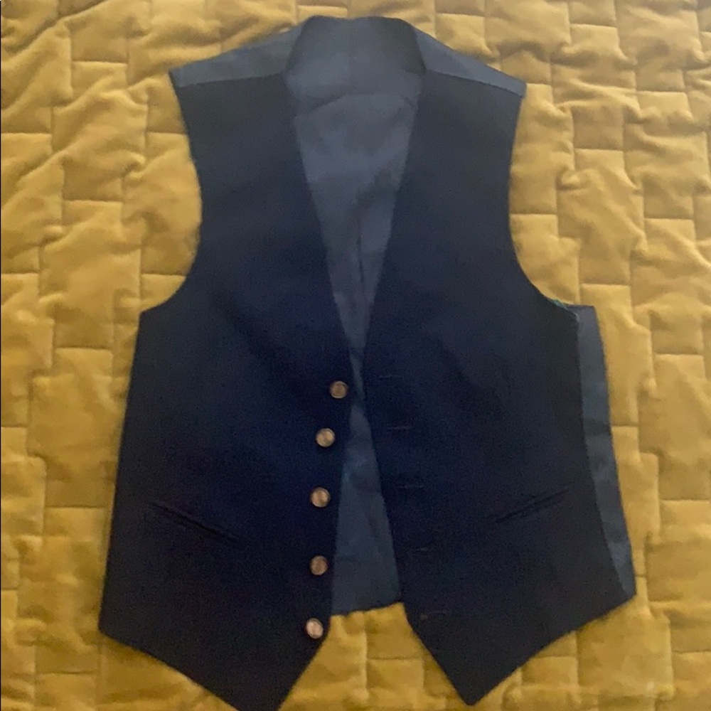 VINTAGE YSL Yves Saint Laurent Vest S Navy Blue